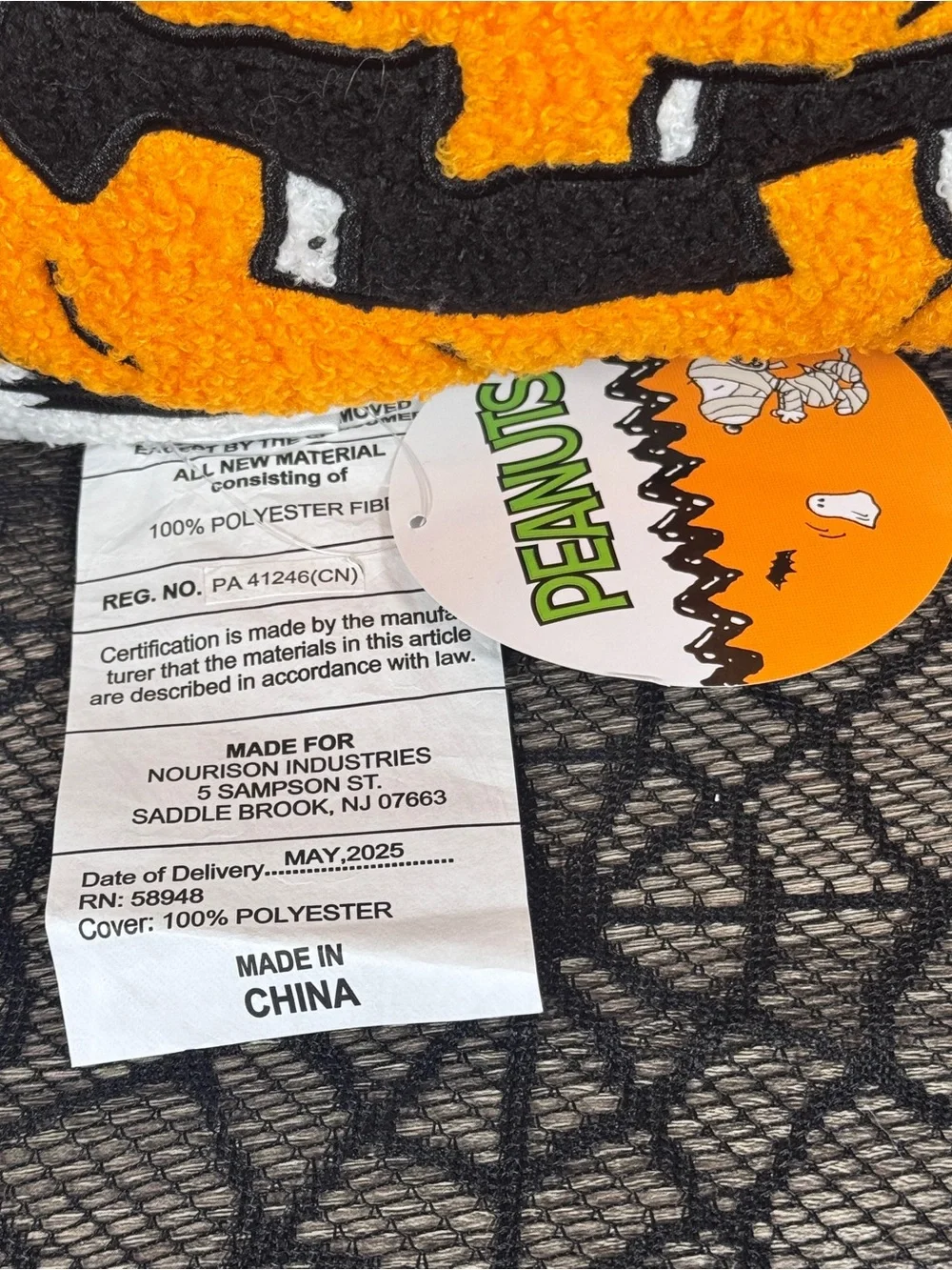 NEW Peanuts Snoopy Woodstock Halloween Pillow
